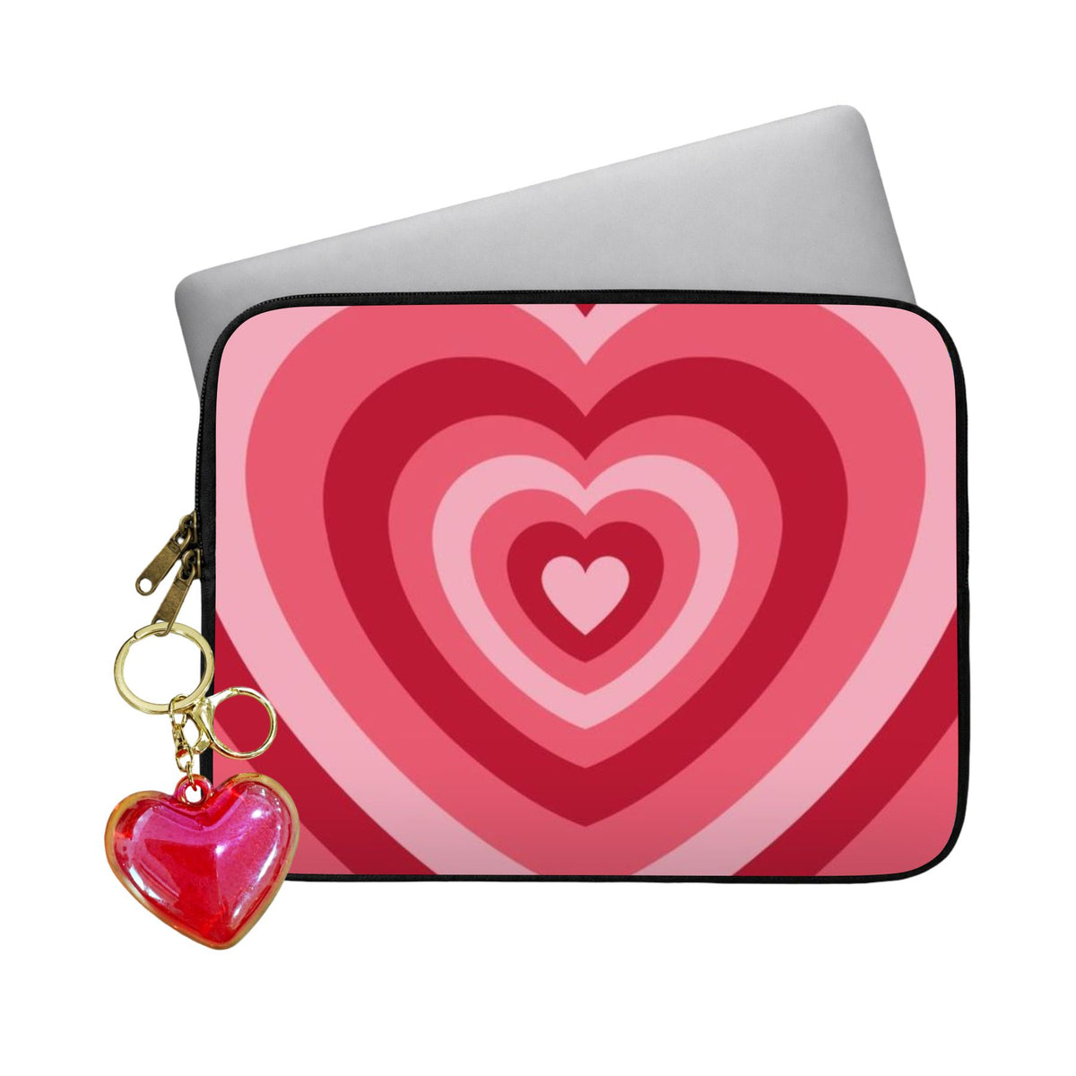 Hearts Laptop Sleeve With Charm Main image