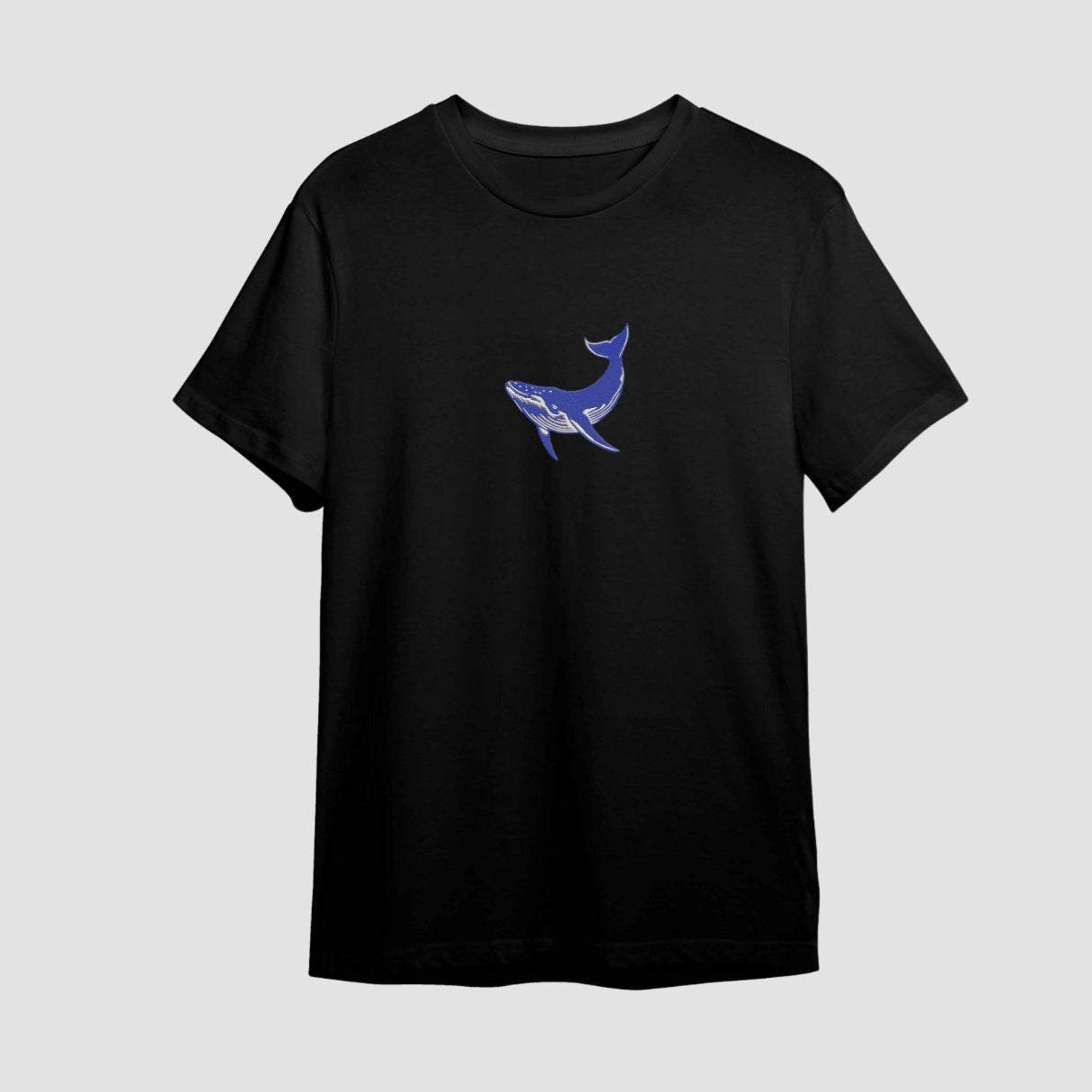 Whale Embroidered Black Oversize T Shirt Main image