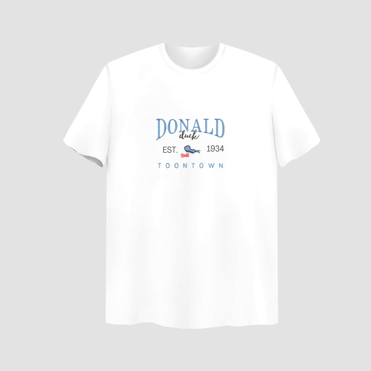 Donald Embroidered White Oversize T Shirt Main image