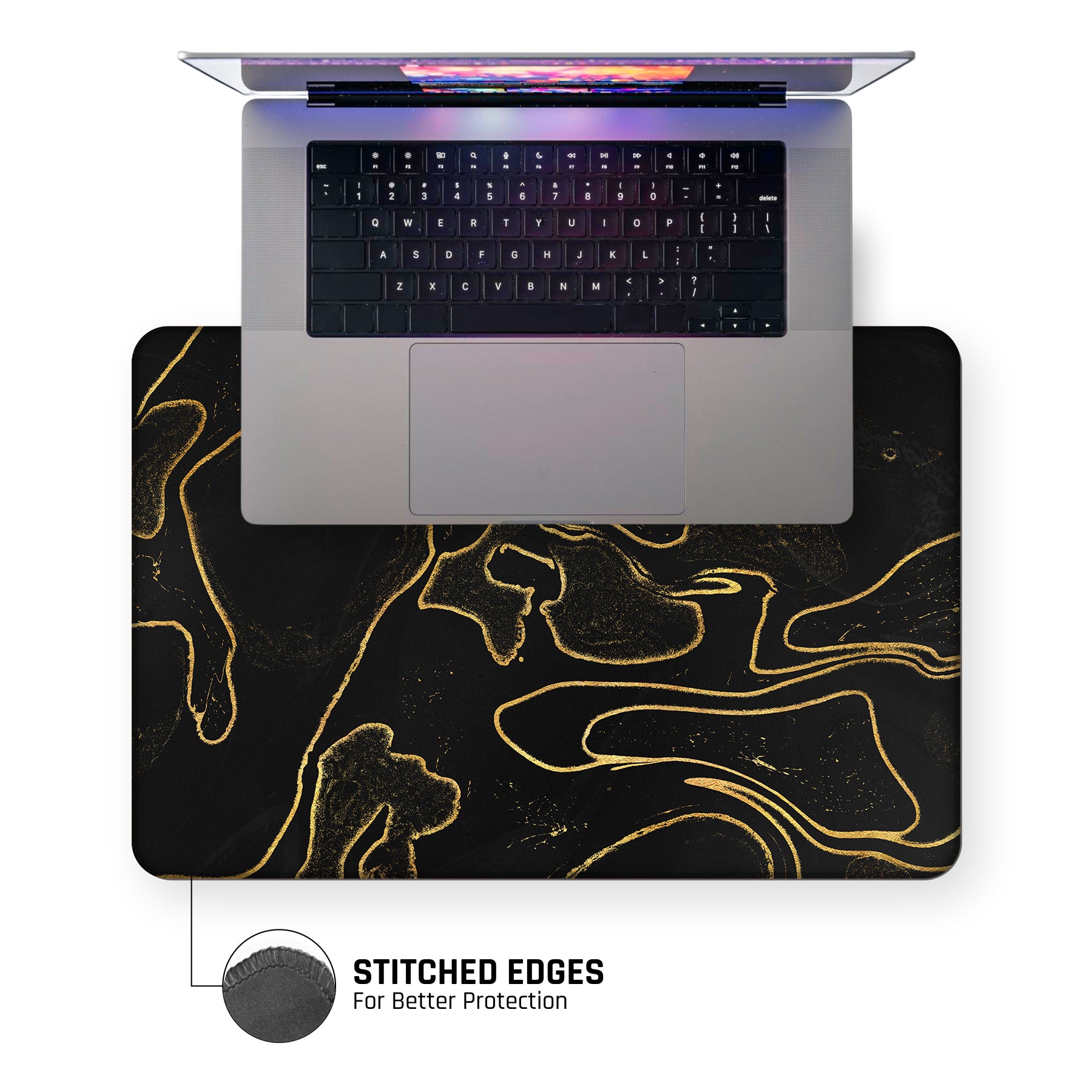 Black Gold Topography Large Mouse Pad