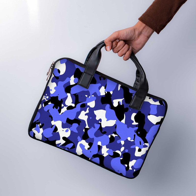Army Blue Laptop Sleeve With Handle - WrapCart Main image