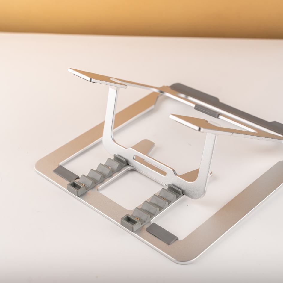 Aluminum Adjustable Height Foldable Laptop Stand - Compatible Up-to 17” Laptops
