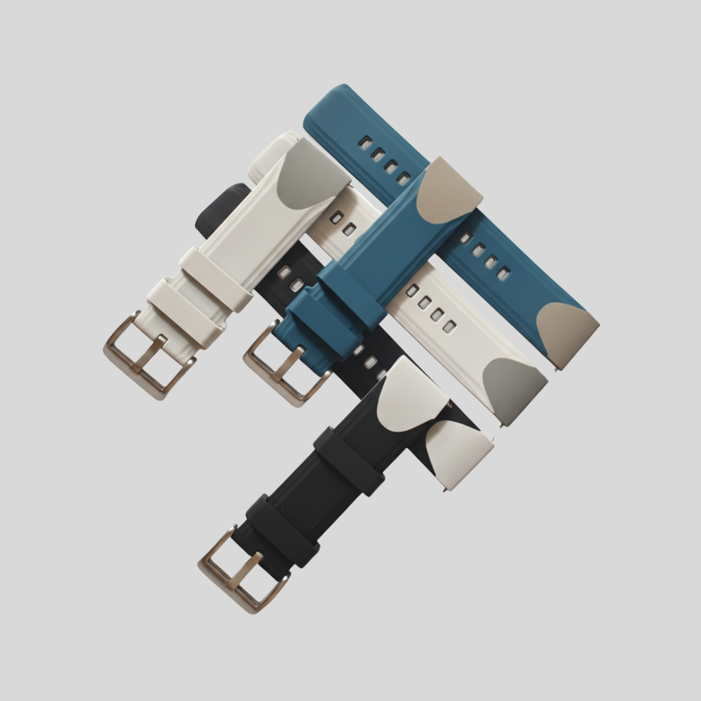 Dual Silicone Watch Strap -Samsung/Noise/Boat/Realme/OnePlus/Other - 22MM