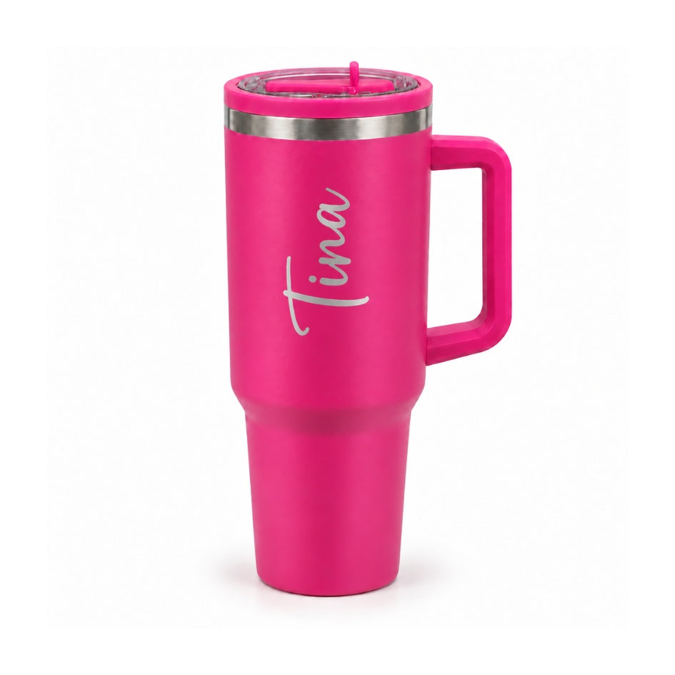 Hot Pink Coffee Tumbler - Large Insulated Travel Mug 1200 ML Secondary image