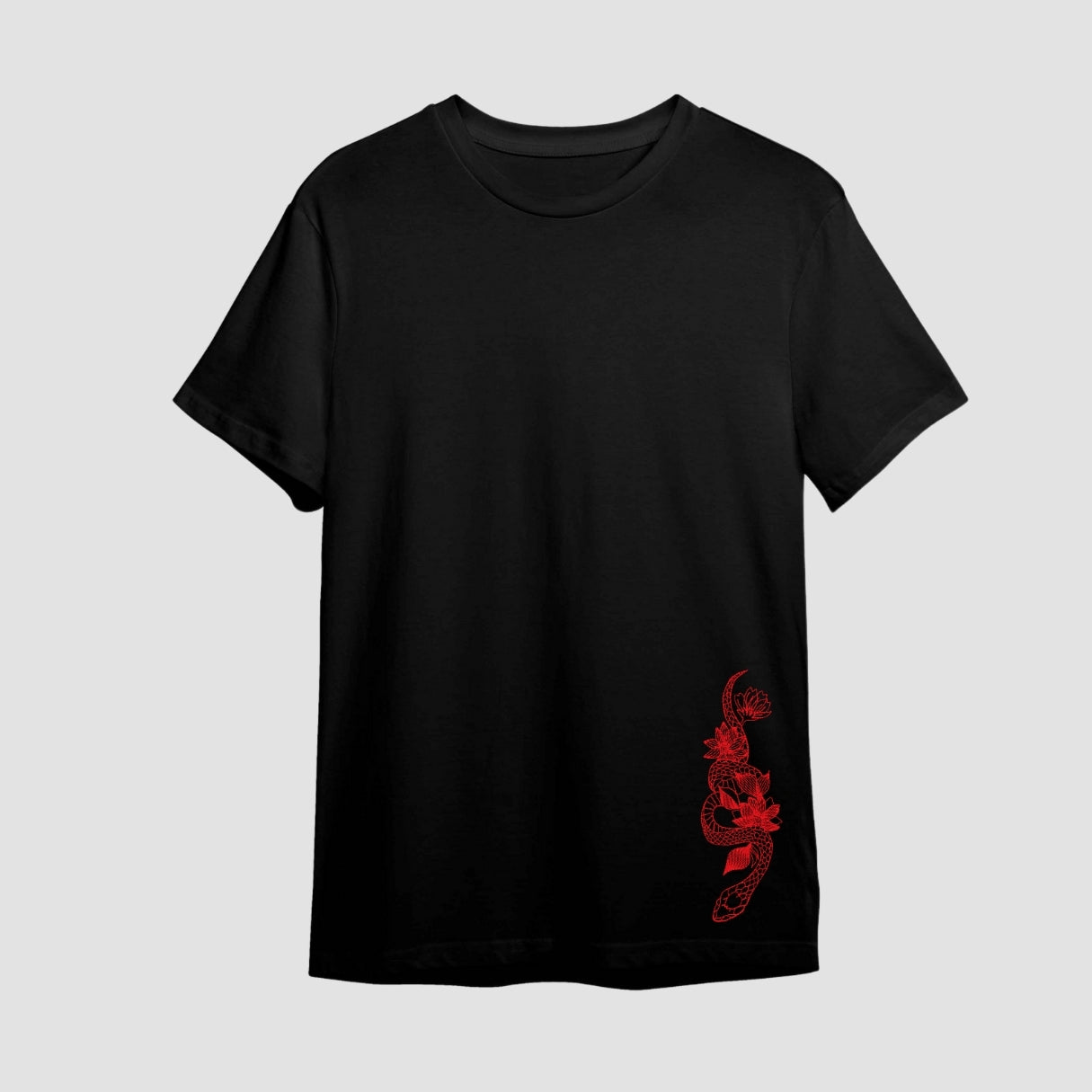 Snake Embroidered Black Oversize T Shirt Copy Main image