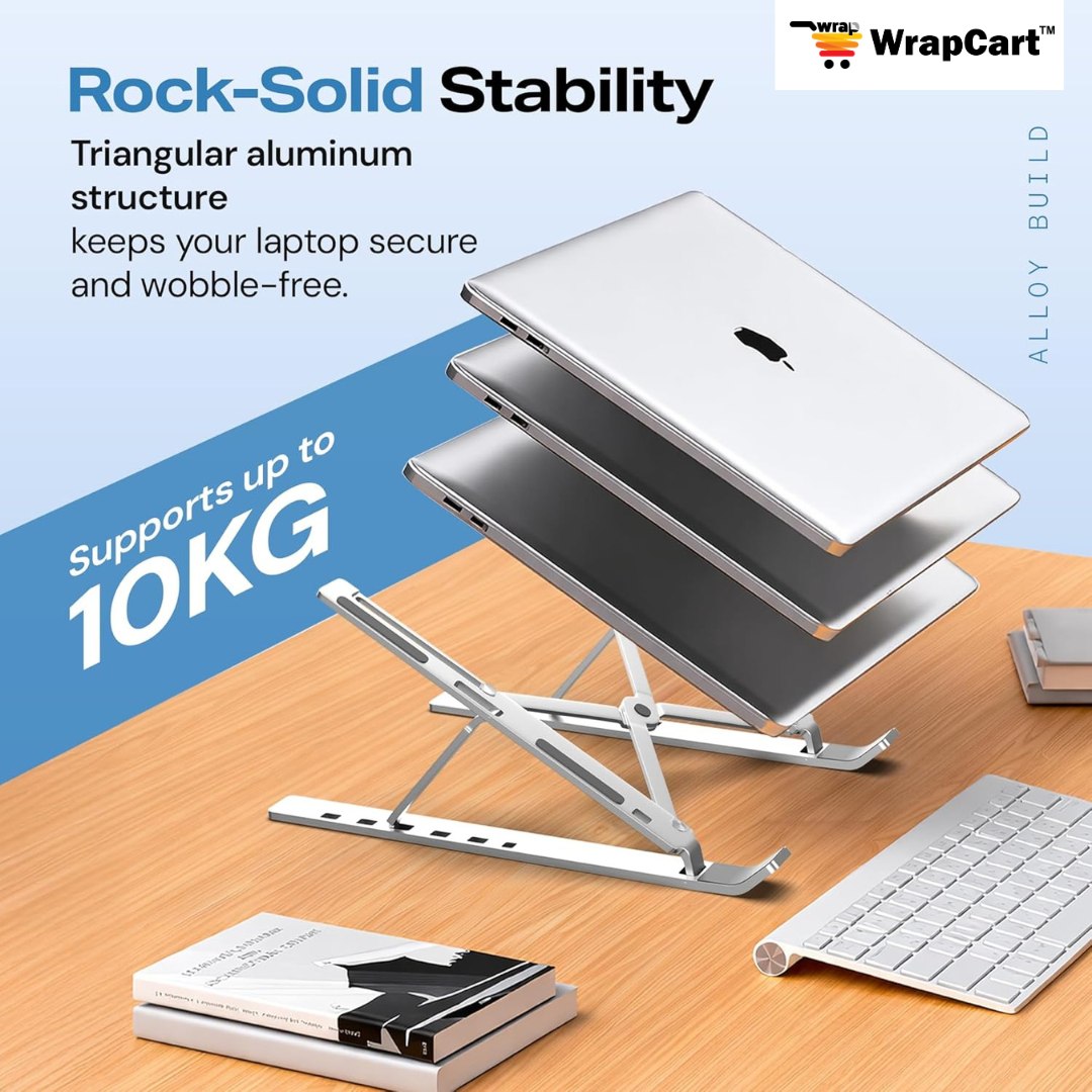 Stackable Laptop Stand Riser 6 Angles Adjustable Aluminum Ergonomic Foldable Portable Laptop Riser ...