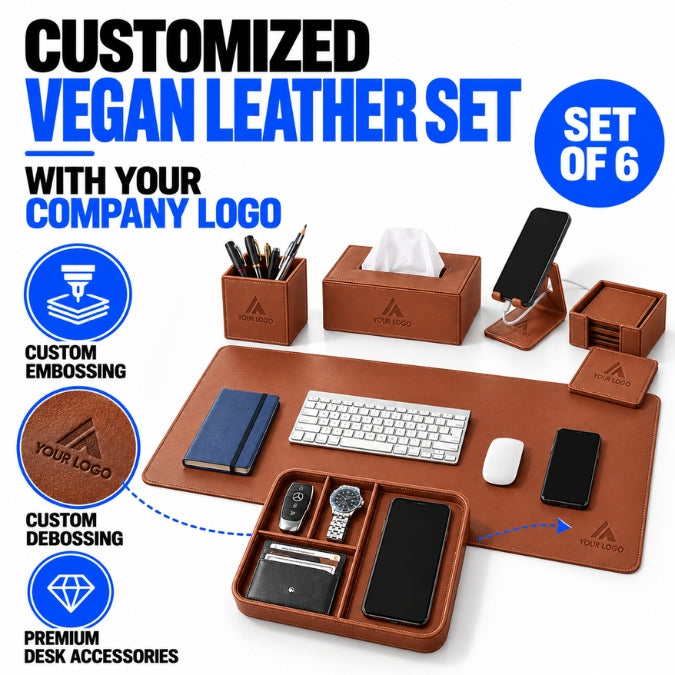 Customised Vegan Leather - Set of 6 - Corporate Gifting & Bulk Order Catalog - WrapCart Main image