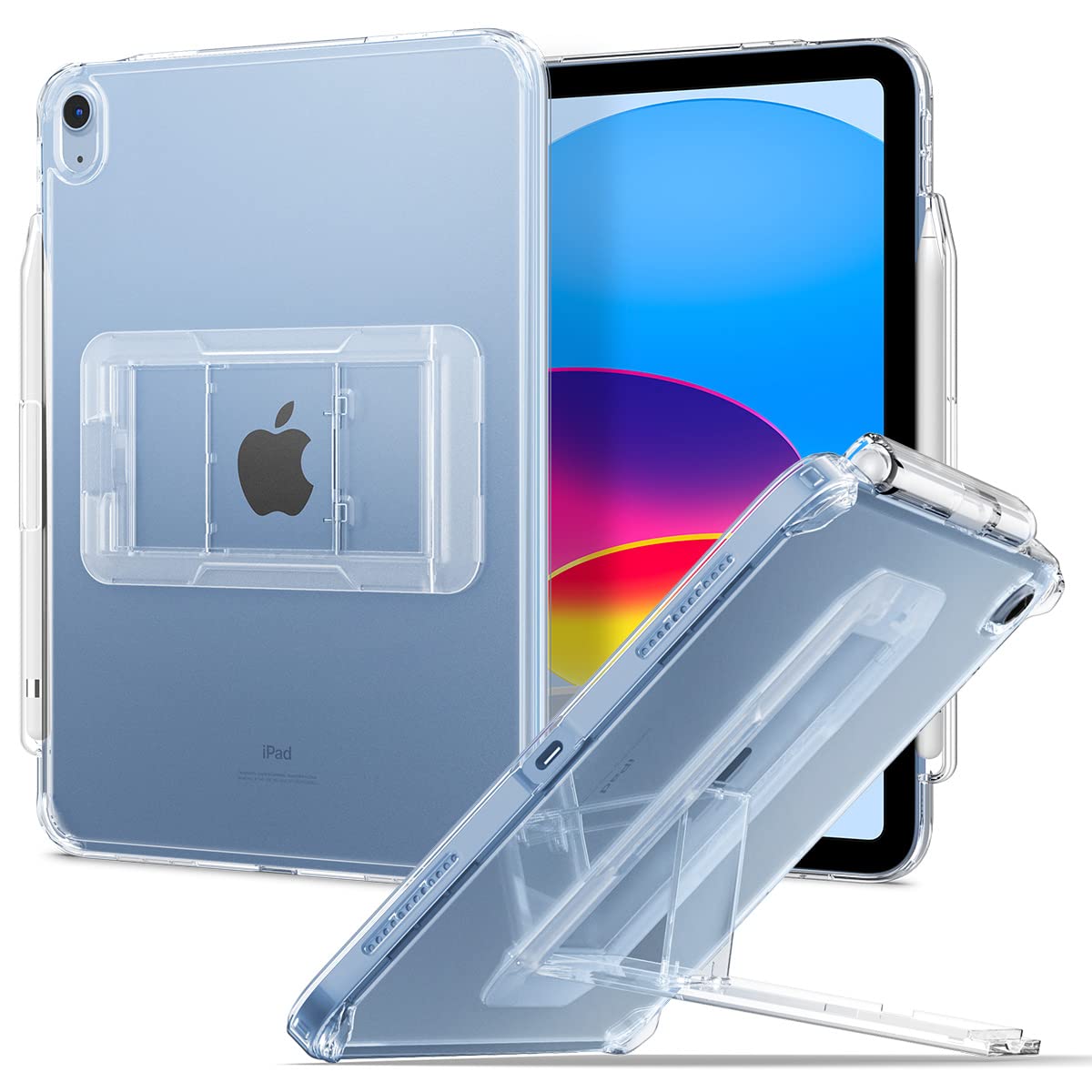 Ipad Rear Case Apple iPad Transparent Clear Back Shell Cover Kick Stand Case ...
