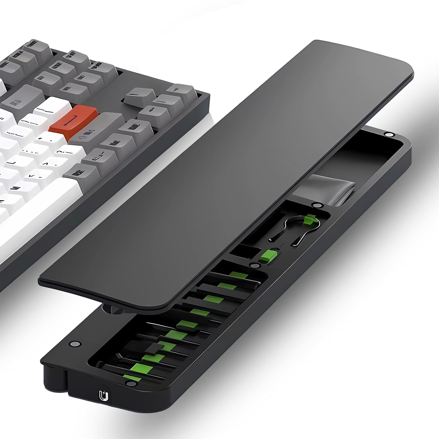 Ergonomic Keyboard Wrist Rest with 22-in-1 Cleaning Kit & Springy Sponge Support for Work and Gaming