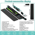 Ergonomic Keyboard Wrist Rest with 22-in-1 Cleaning Kit & Springy Sponge Support for Work and Gaming