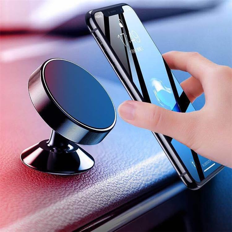 Rotation-Enabled Magnetic Mobile Phone Holder for Car Dashboard