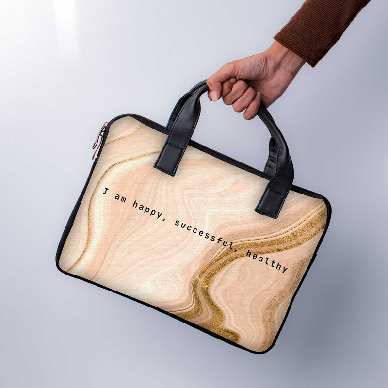 I Am Happy Laptop Sleeve With Handle - WrapCart Main image