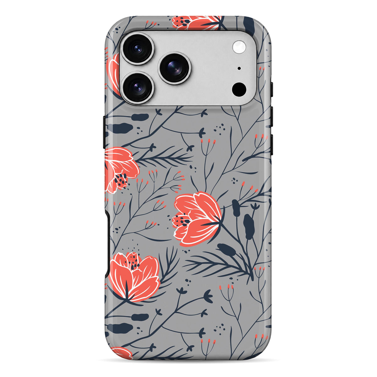 Red Floral | WrapCart Armor Double Layer Shockproof Glossy Phone Case Main image