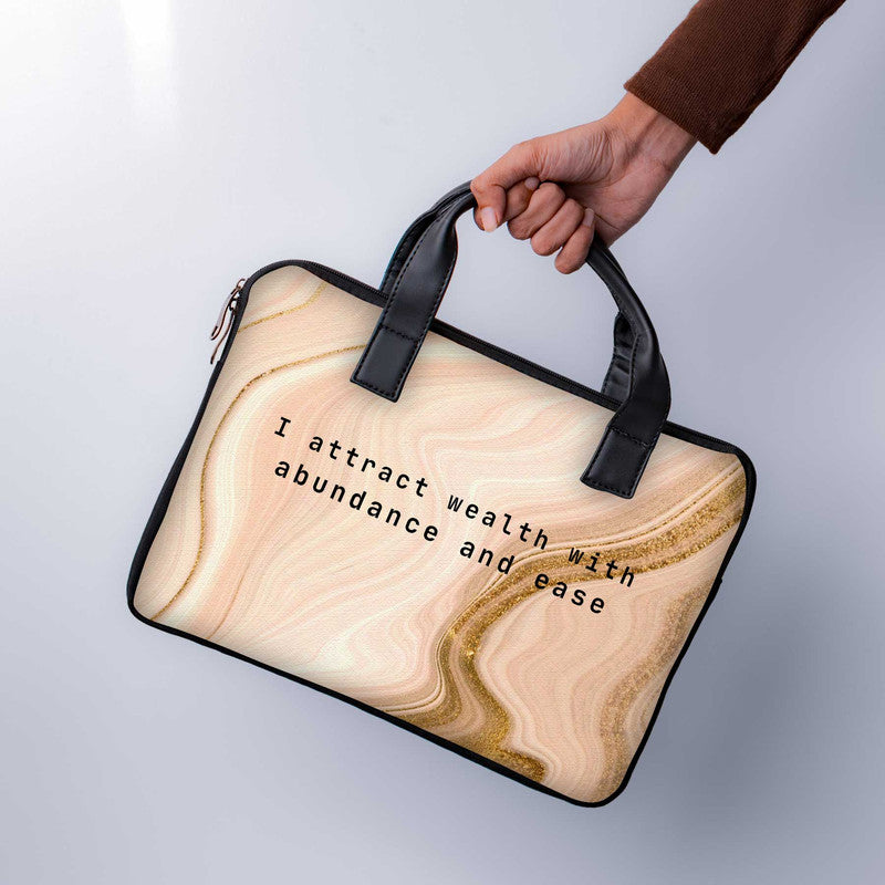 I Attract Wealth Laptop Sleeve With Handle - WrapCart Main image
