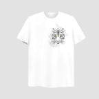 Tiger Face Embroidered White Oversize T Shirt