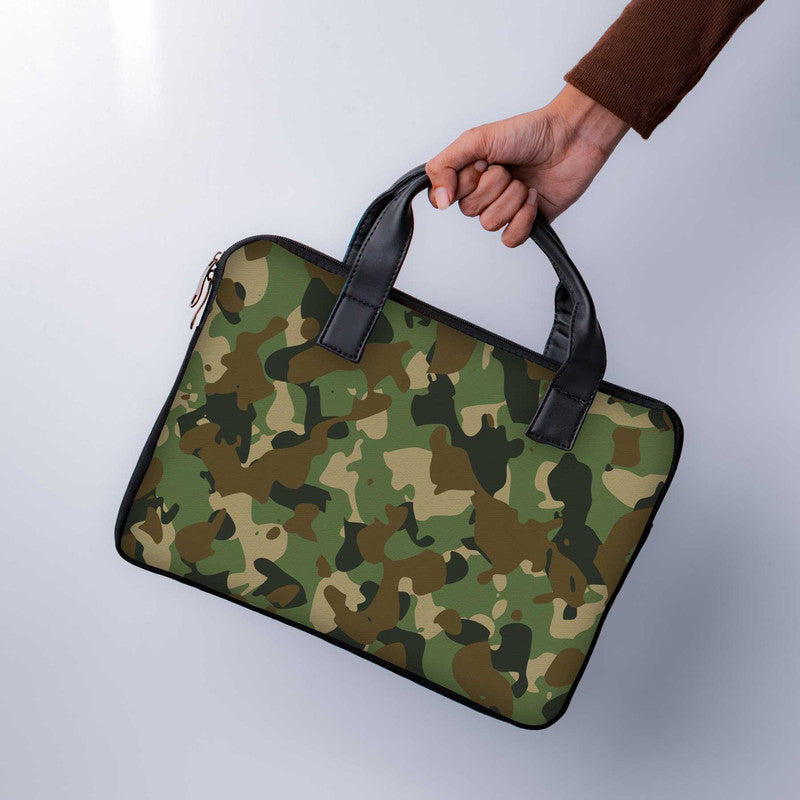 Army Green Laptop Sleeve With Handle - WrapCart Main image