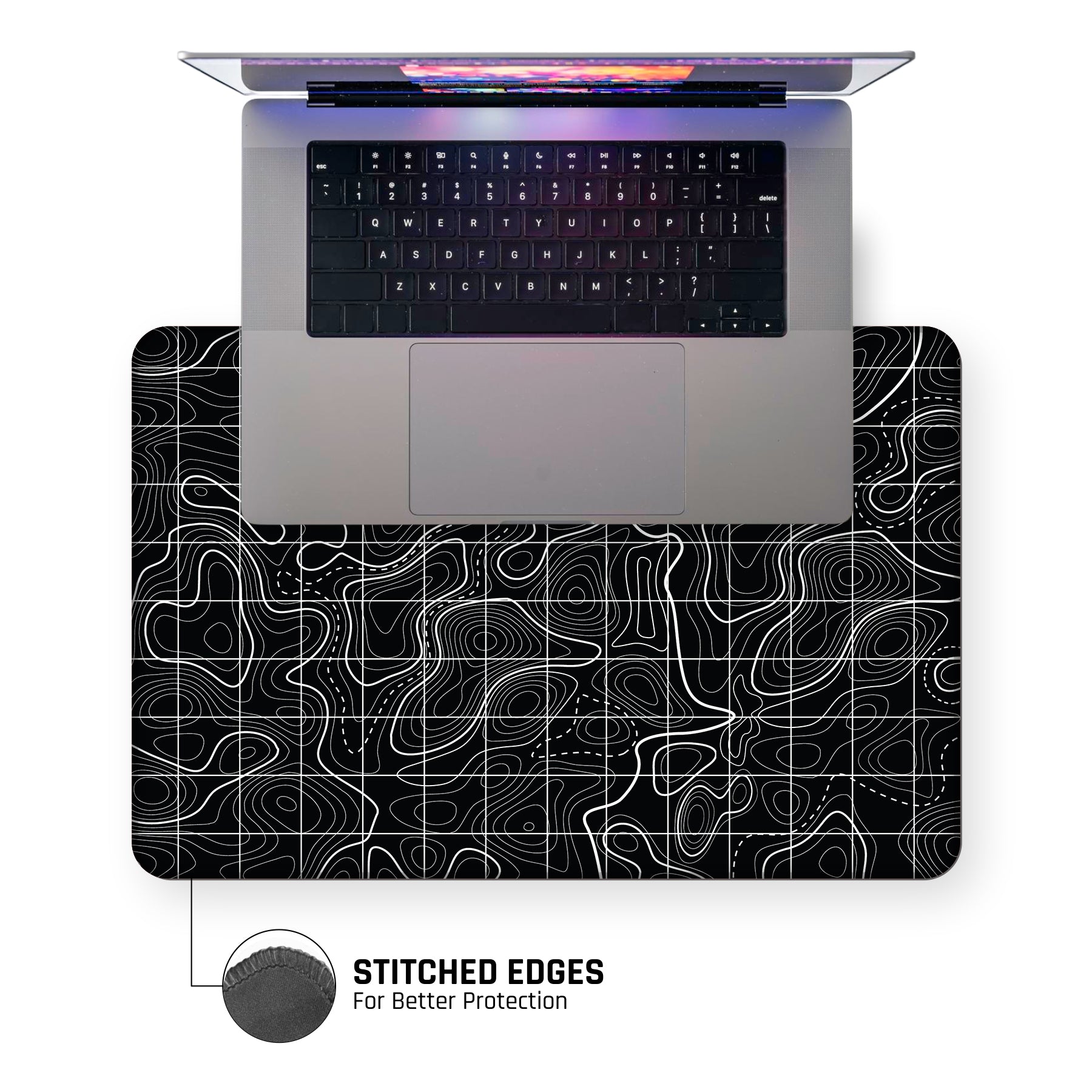 Black Topography Exclusive Large Mouse Pad