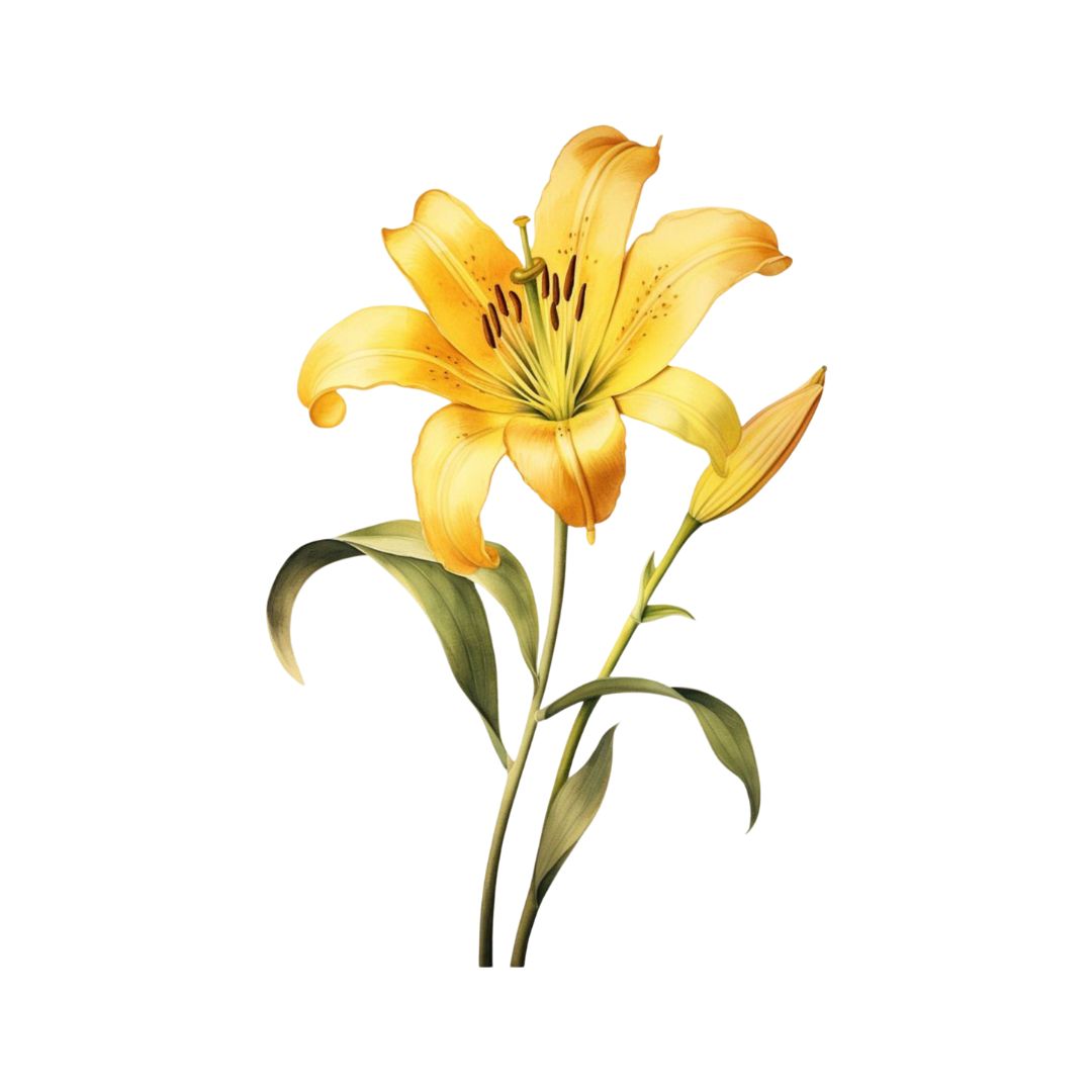 Yellow Lily Wall Sticker Secondary image