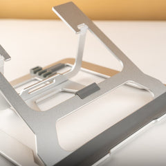 Aluminum Adjustable Height Foldable Laptop Stand - Compatible Up-to 17” Laptops