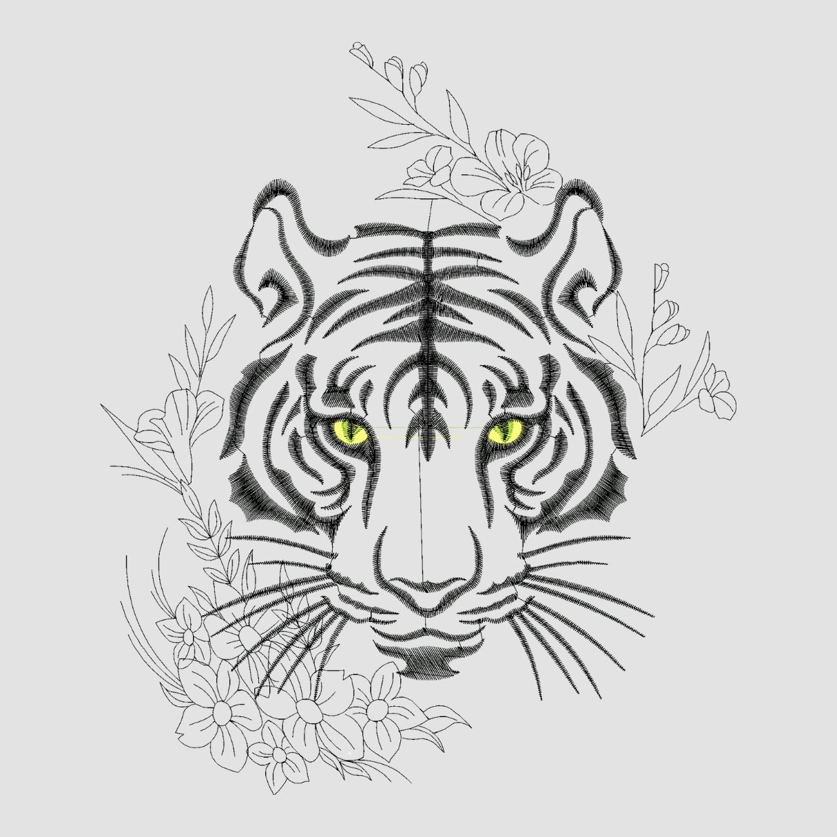 Tiger Face Embroidered White Oversize T-Shirt Secondary image