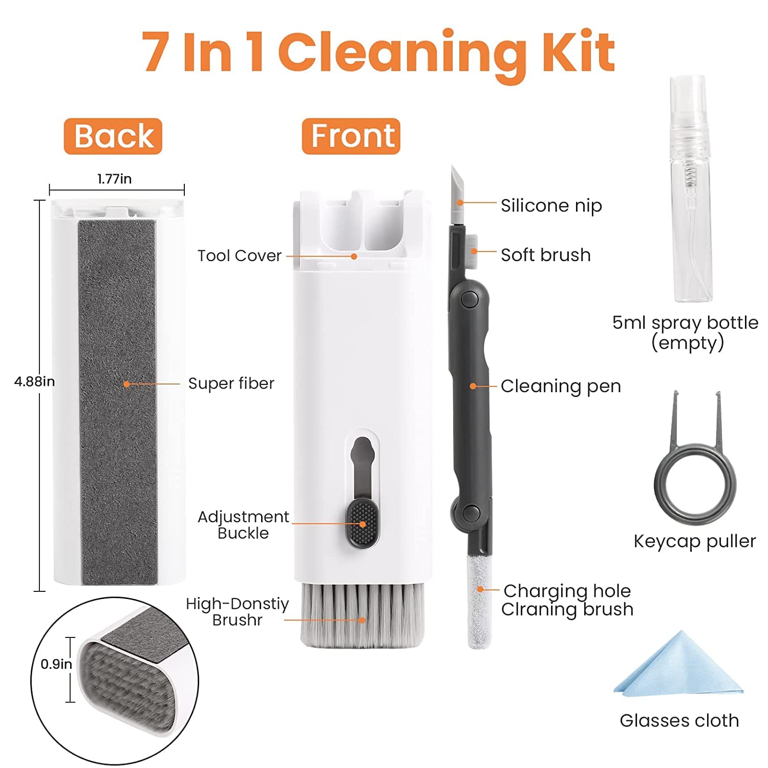 7-in-1 Electronics Cleaner Kit, Cleaning Pen for AirPods, Headphones, Mobiles, Laptops
