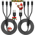 Nylon Braided 65W Charger Cable - 3 in 1  1200 mm Fast Charging Data Cable