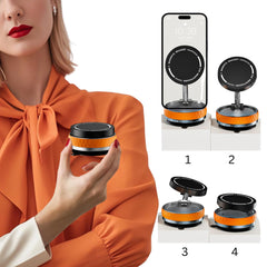 Car Rotatable Vacuum Magnetic Foldable Phone Holder (Orange)