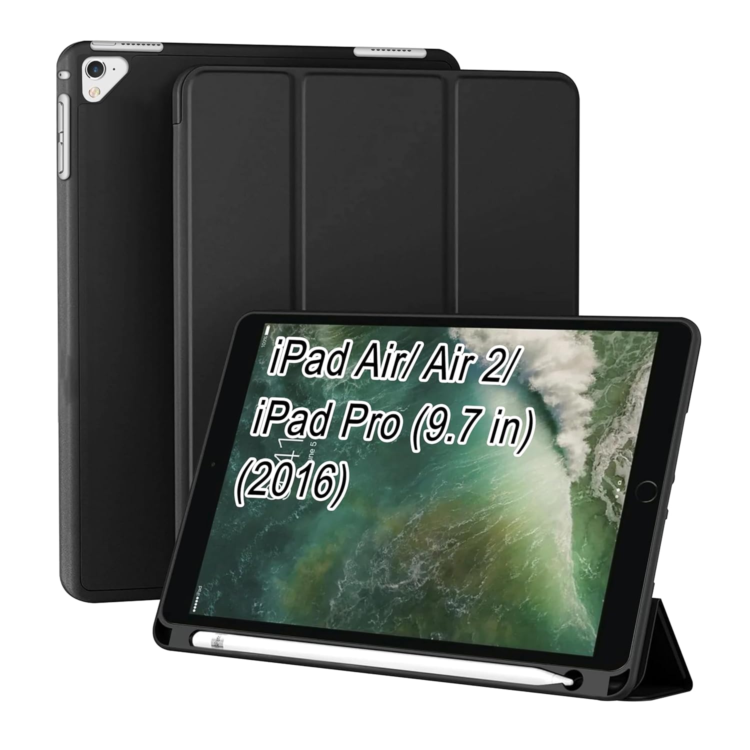 Smart Case for iPad - Tri-Fold Flip Folio Cover | Pencil Holder | Auto Wake-Up/Sleep Mode Secondary image