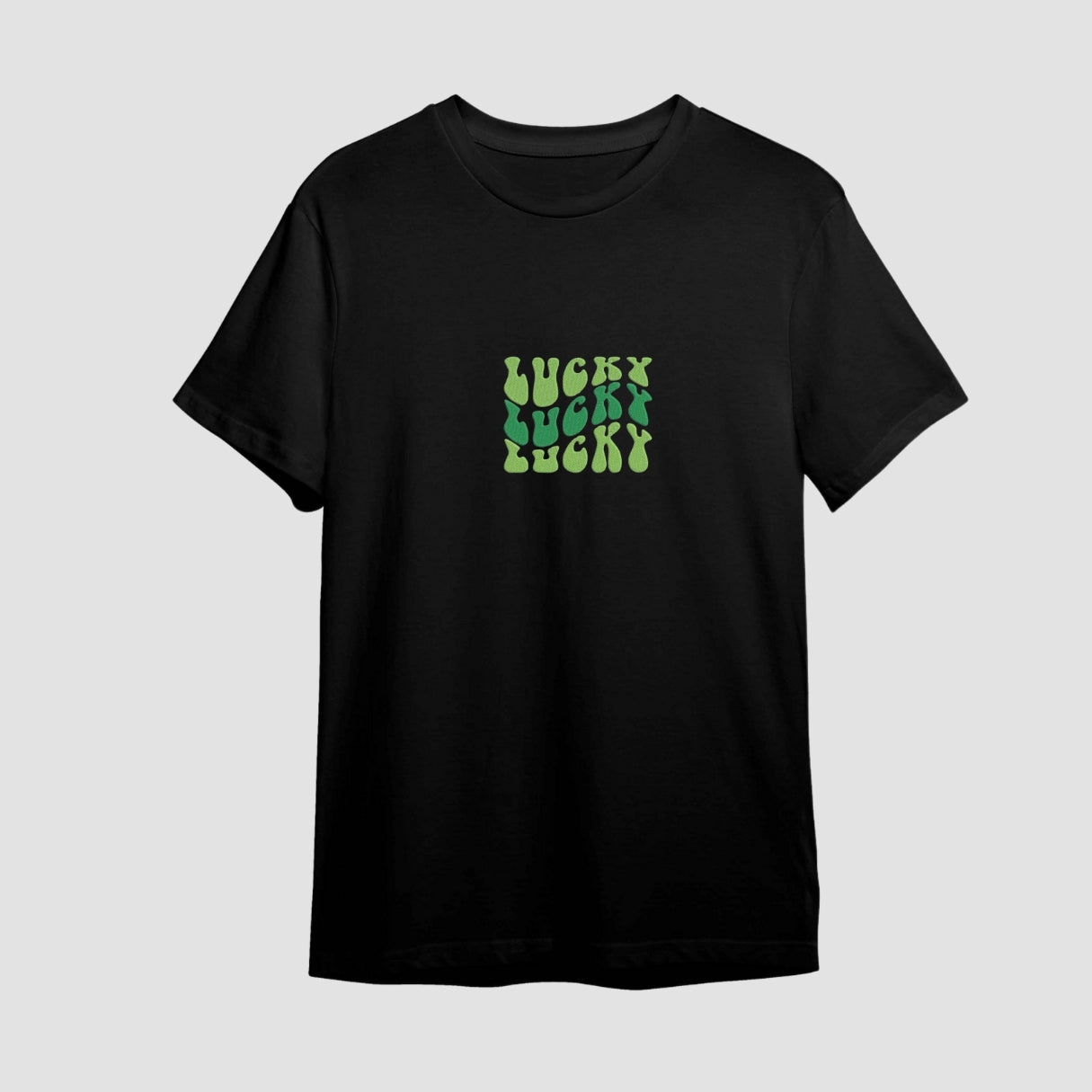 Lucky Embroidered Black Oversize T Shirt Main image