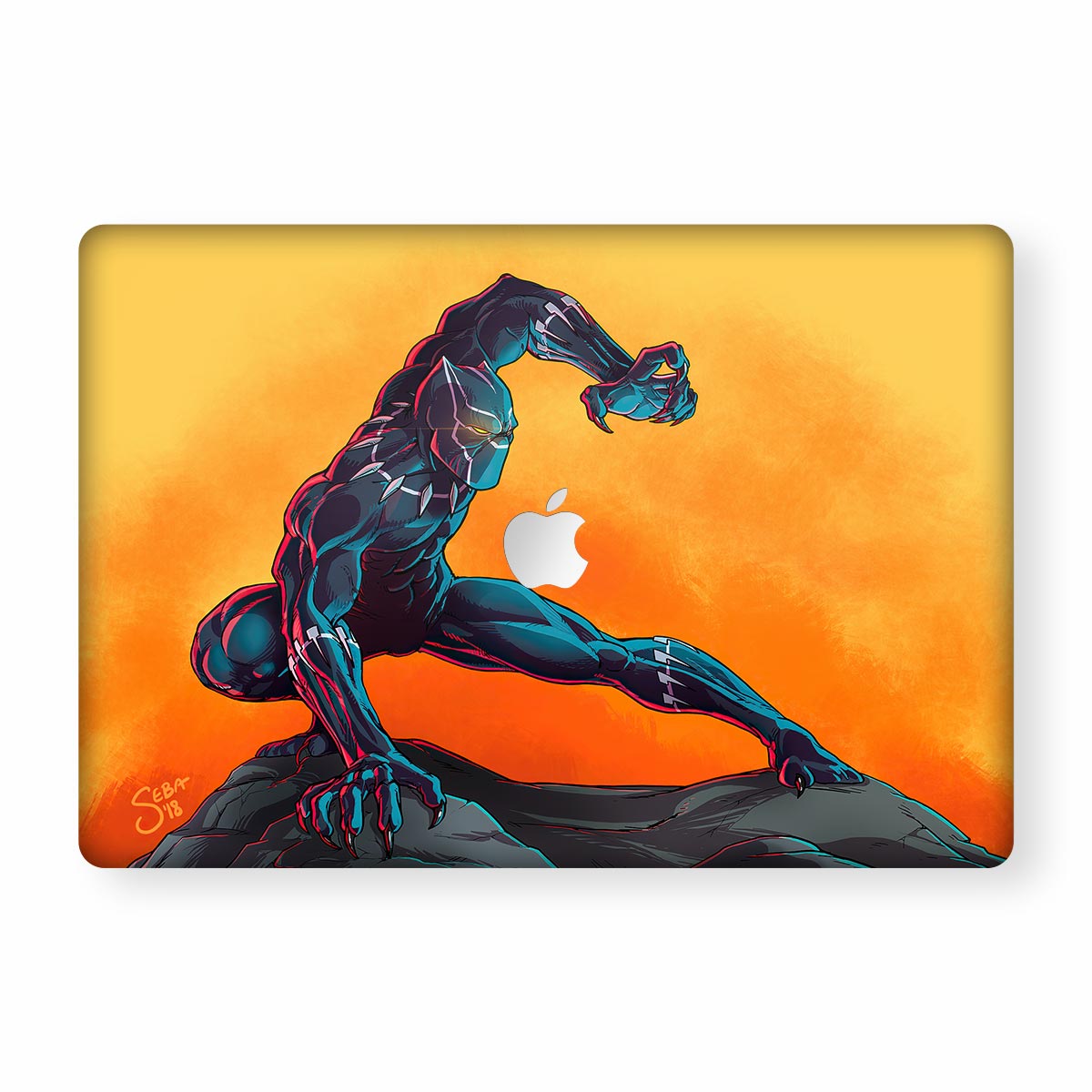Black Panther Pose Macbook Skin Main image