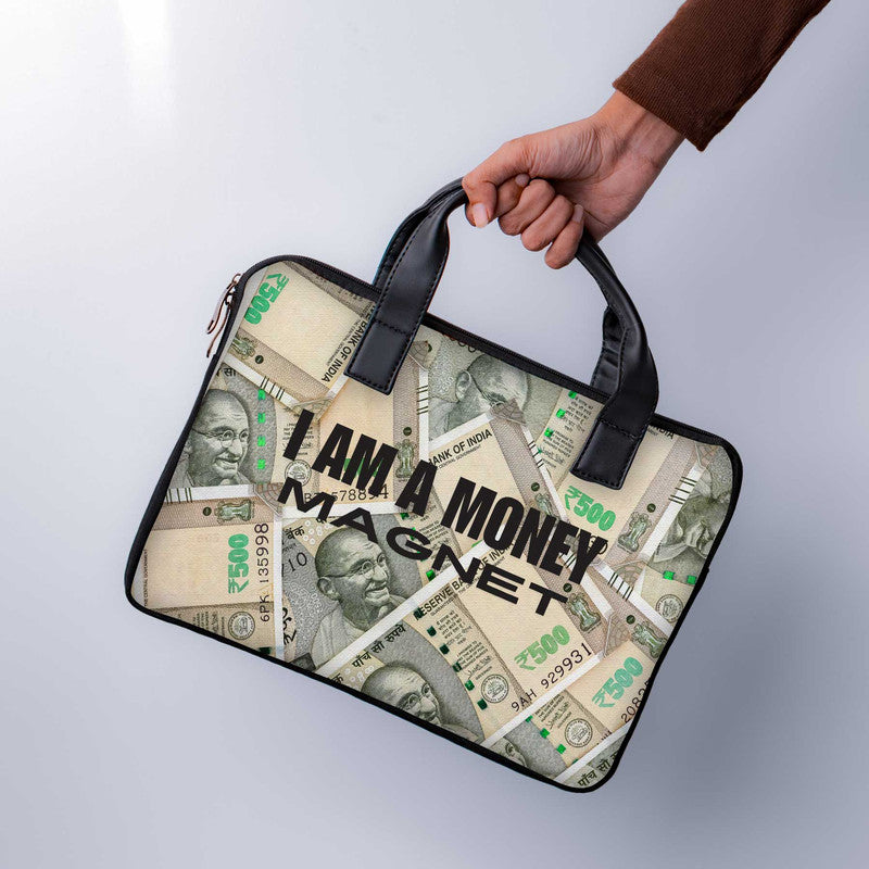 Money Magnet Laptop Sleeve With Handle - WrapCart Main image