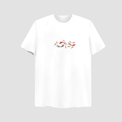 Koi Embroidered White Oversize T Shirt
