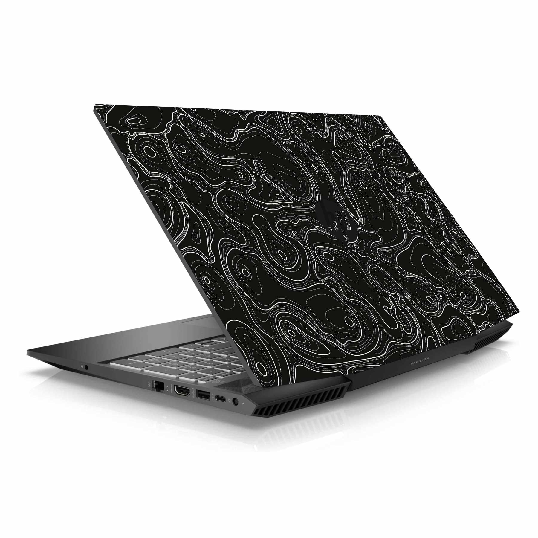 Colourful Topography Black HP Pavilion Gaming 15 EC Series Laptop Skin Main image