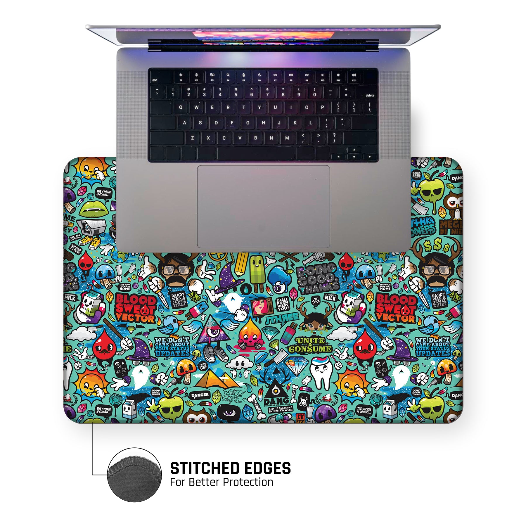 Blue Abstract Large Mouse Pad