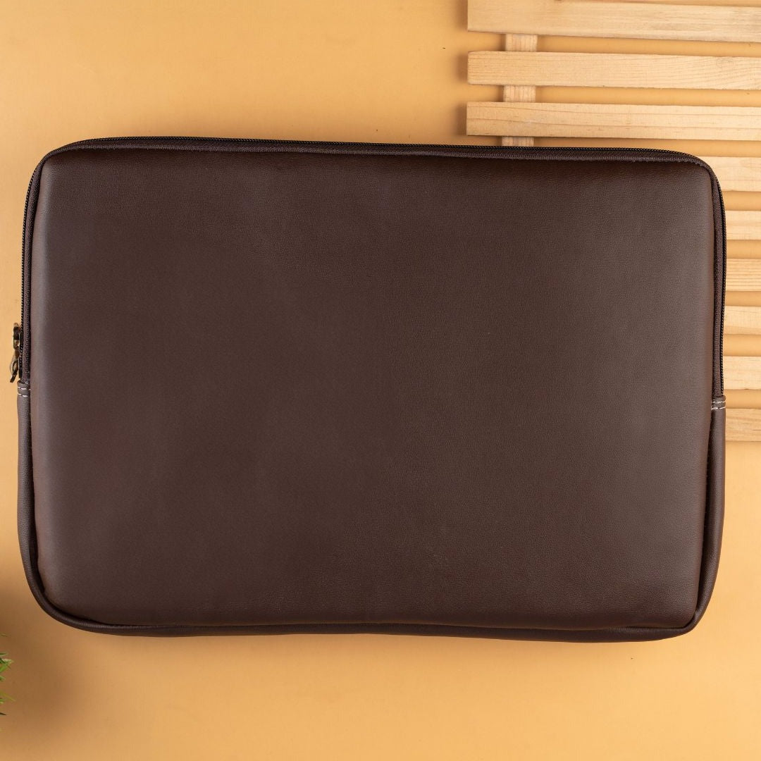Brown Leather Laptop Sleeve Main image