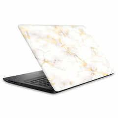 Gold and White Laptop Skins