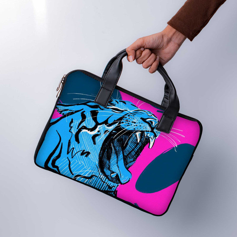 Pop Tiger Laptop Sleeve With Handle - WrapCart Main image