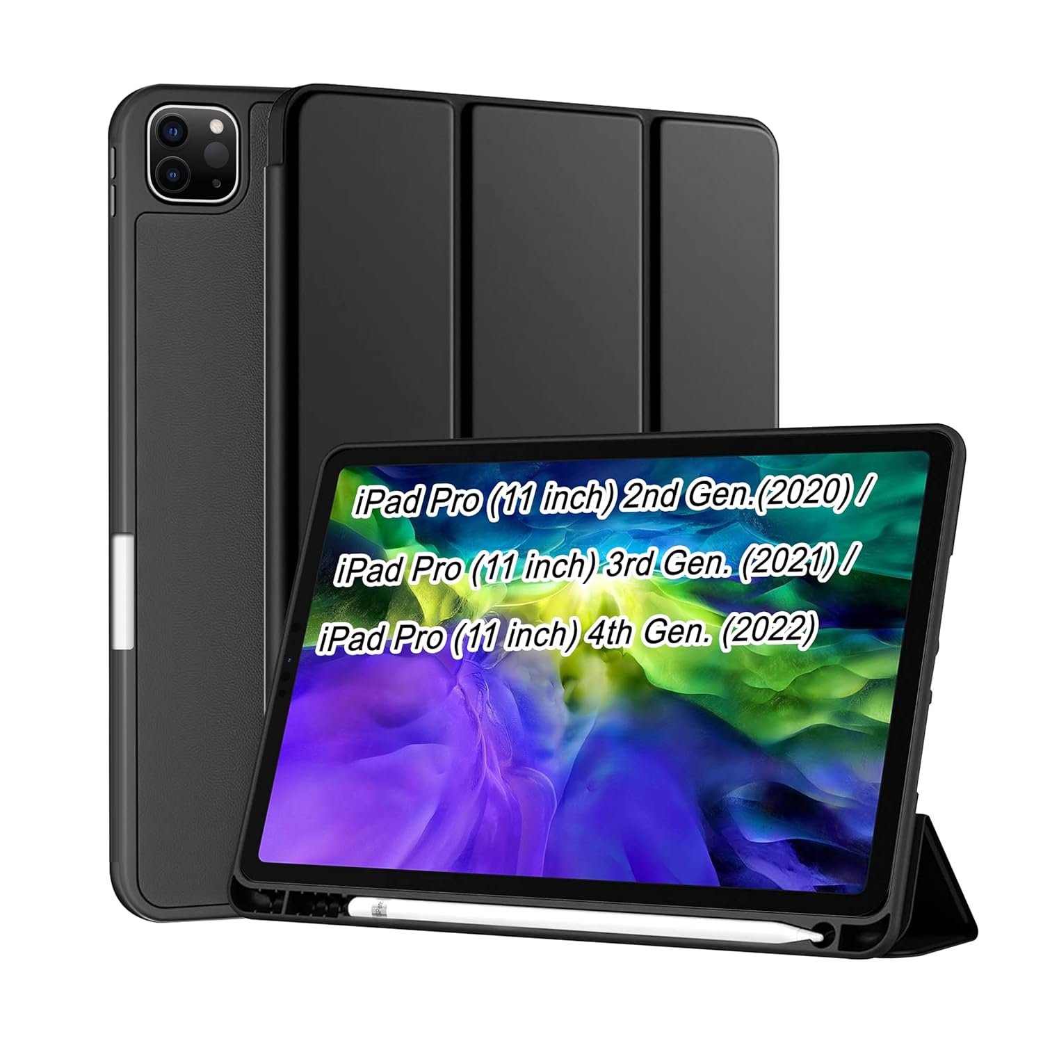 Smart Case for iPad - Tri-Fold Flip Folio Cover | Pencil Holder | Auto Wake-Up/Sleep Mode Main image