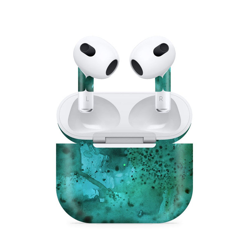 Airpods 4 WaterPaint Green Skin Main image