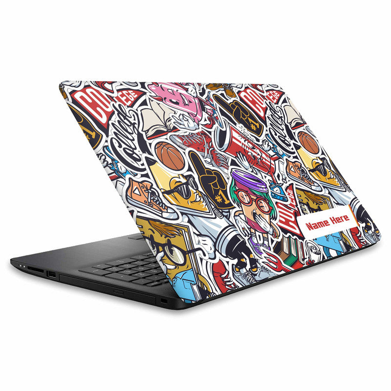 Cartoon Art Custom Name Laptop Skin Main image