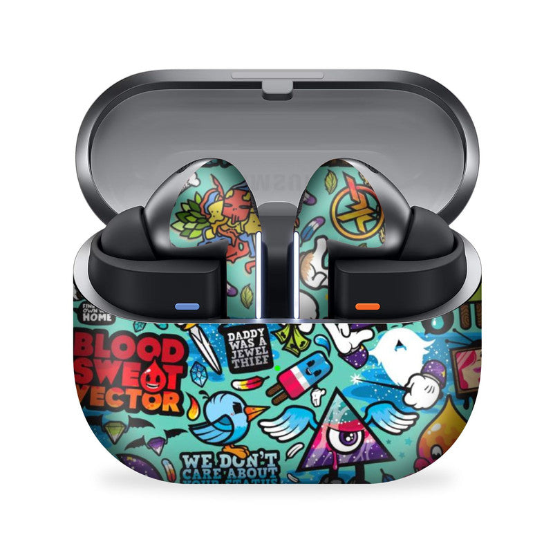 Blue Abstract Galaxy Buds 3 Pro Skin Main image