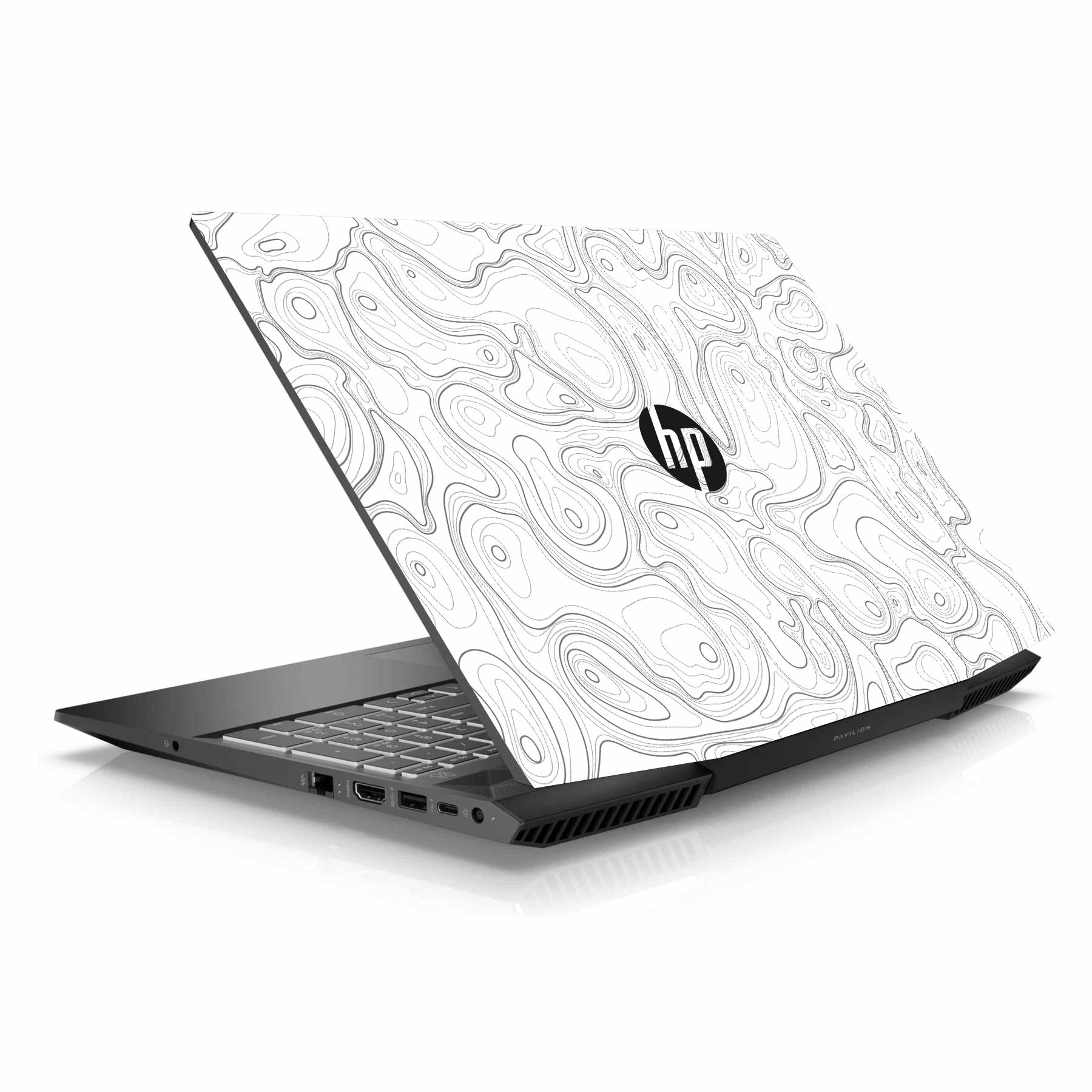 Colourful Topography White HP Pavilion Gaming 15 EC Series Laptop Skin Main image