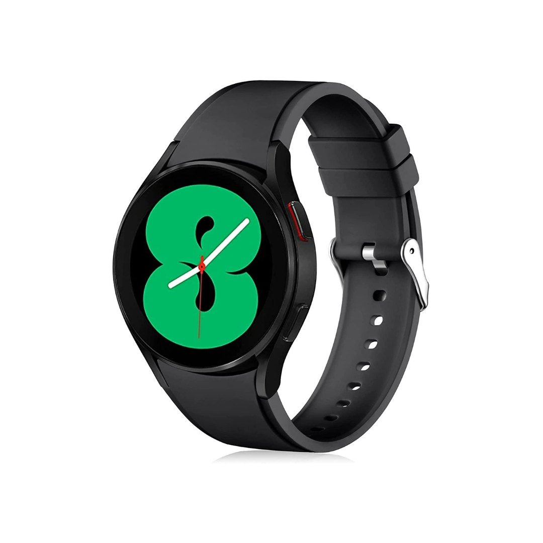 Black Silicone Strap -  Compatible for Samsung Galaxy Watch 4 Band & Galaxy Watch 5 Band 44mm 40mm/Watch 5 Pro Bands 45mm/Galaxy Watch 4 Classic Bands 46mm 42mm,20mm Main image