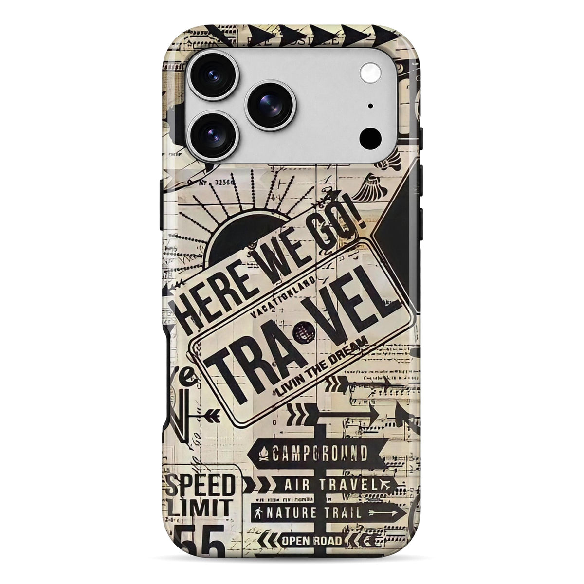 Vintage Travel Stamps | WrapCart Armor Double Layer Shockproof Glossy Phone Case Main image