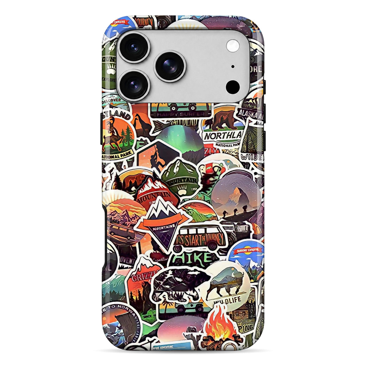 Wanderlust Stickers | WrapCart Armor Double Layer Shockproof Glossy Phone Case Main image