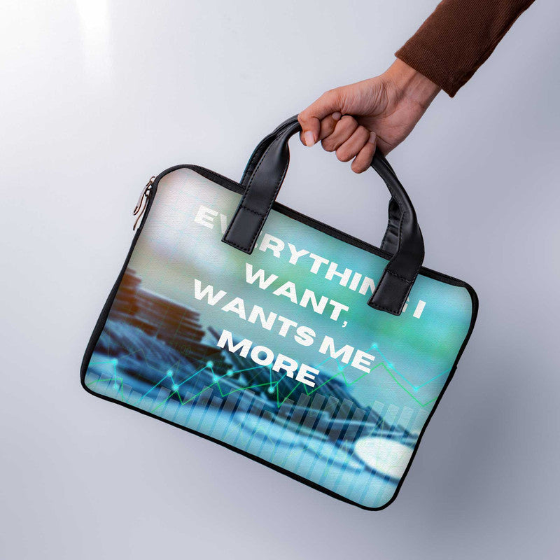Wants Me More Laptop Sleeve With Handle - WrapCart Main image