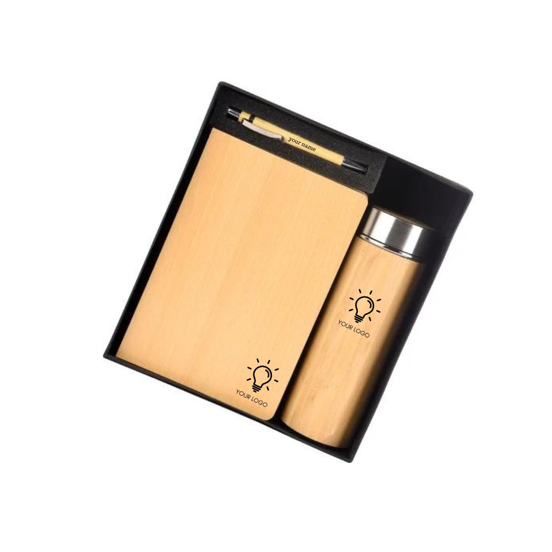 Customised Wooden Diary/Pen/Bottle Set Main image