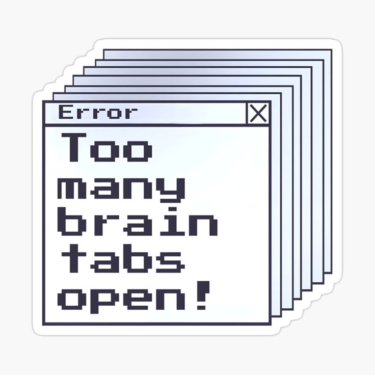 Too Many Brain Tabs Laptop Sticker Main image