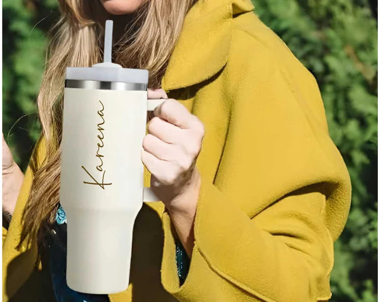 Personalized Coffee Tumbler - Large Insulated Travel Mug 1200 ML