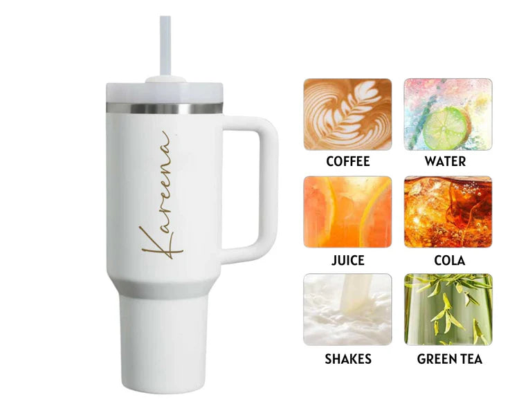 Personalized Coffee Tumbler - Large Insulated Travel Mug 1200 ML